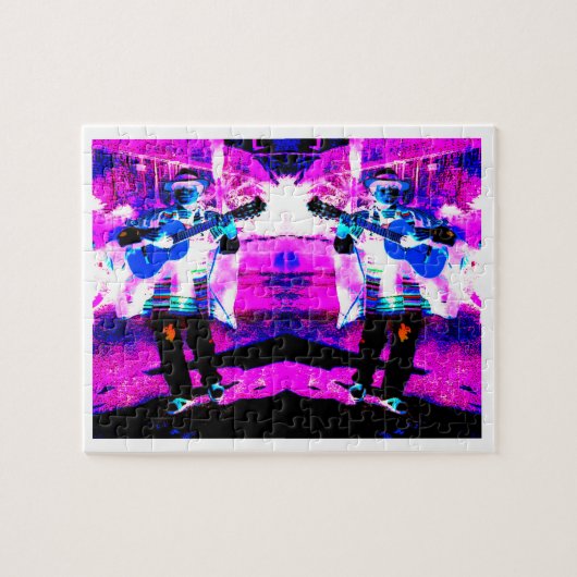 Gitarrenspieler Kunst Puzzle (Horizontal)