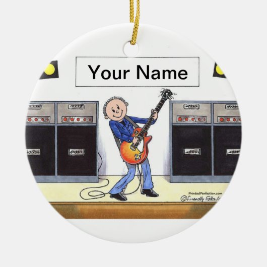 Gitarrenspieler - Männlich Keramikornament (Vorne)