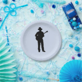 Gitarrenspieler mit Hut Pappteller (Party)