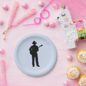 Gitarrenspieler mit Hut Pappteller (Party)