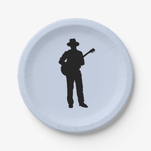 Gitarrenspieler mit Hut Pappteller (Vorderseite)
