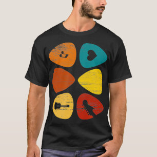 Gitarrenspieler, Retro-Plektrum für Männer, Vintag T-Shirt