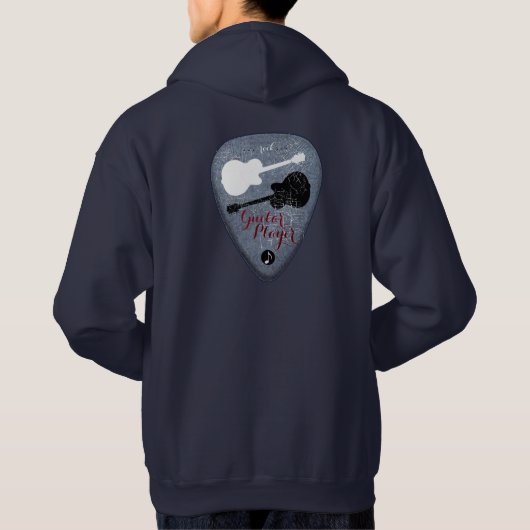 Gitarrenspieler Rockmusik Pick Hoodie (Rückseite)