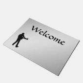 Gitarrenspieler Silver Fußmatte (Schrägansicht)