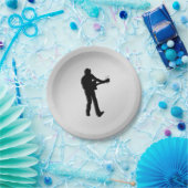 Gitarrenspieler Silver Pappteller (Party)