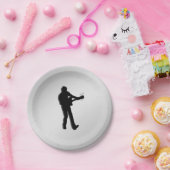 Gitarrenspieler Silver Pappteller (Party)
