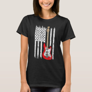 Gitarrenspieler Tee E-Gitarre US-amerikanische Fla