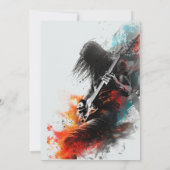 Gitarrenspieler und Rock and Roll Party Einladung (Rückseite)