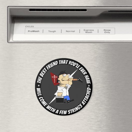 Gitarrenspieler unterwegs wieder Bestes Comic Magnet (In Situ (Geschirrspüler))