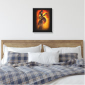 Gitarrenspielerin Rot Sky Abstrakte Originalkunst Leinwanddruck (Insitu (Schlafzimmer))