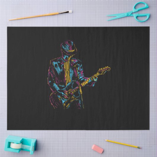 Gitarrenspielermusik Seidenpapier (Basteln)