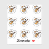 Gitarrenspielhund Aufkleber (Blatt)