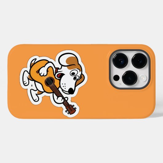 Gitarrenspielhund Case-Mate iPhone Hülle (Rückseite (Horizontal))