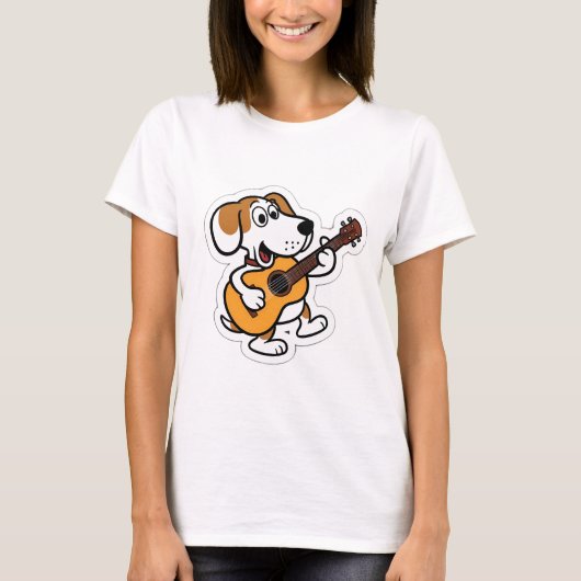 Gitarrenspielhund T-Shirt (Vorderseite)