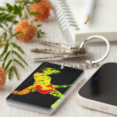 Gitarrenspielrocker Schlüsselanhänger (Vorderseite rechts)