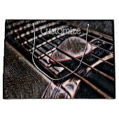 Gitarrenstränge in Leder Große Geschenktasche Geschenktüte (Vorderseite)