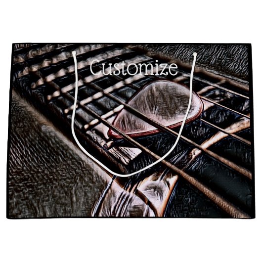 Gitarrenstränge in Leder Große Geschenktüte (Vorderseite)