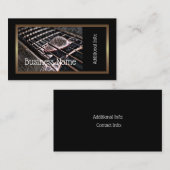 Gitarrenstränge in Leder-Visitenkarte 4 Visitenkarte (Vorne/Hinten)