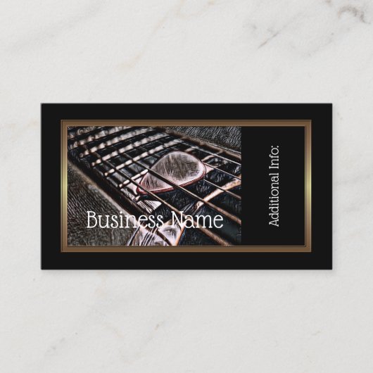 Gitarrenstränge in Leder-Visitenkarte 4 Visitenkarte (Vorderseite)