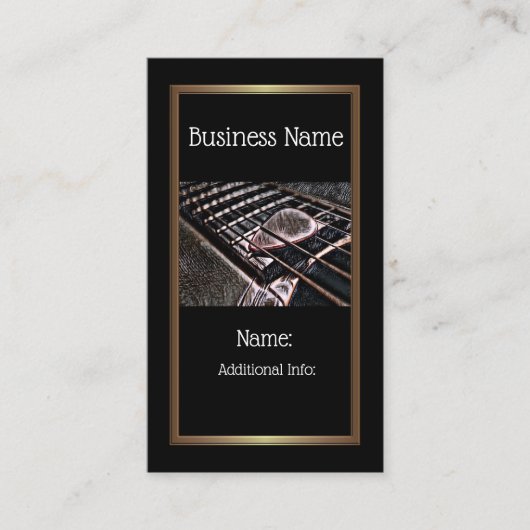 Gitarrenstränge in Leder-Visitenkarte 5 Visitenkarte (Vorderseite)