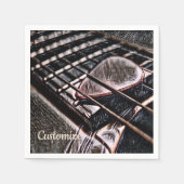 Gitarrenstränge in Lederpapier Napkins Serviette (Vorderseite)