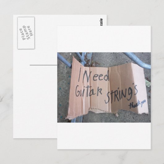 Gitarrenstrings Postkarte (Vorne/Hinten)