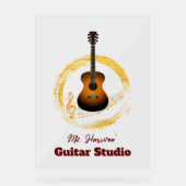 Gitarrenstudio Elegantes transparentes Akryllische Acrylschild (Vorderseite)