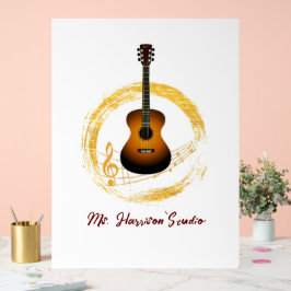 Gitarrenstudio Elegantes weißes Akryllisches Zeich Acrylschild