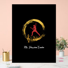 Gitarrenstudio Modernes Schwarz Akryllisches Zeich Acrylschild