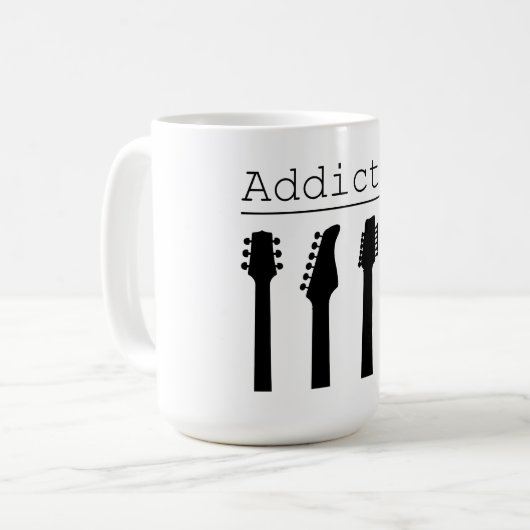 Gitarrensüchtig Kaffeetasse (Vorderseite Links)