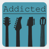 Gitarrensüchtig Quadratischer Aufkleber (Vorderseite)