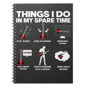 Gitarrensüchtige Gitarrist Music Lover Musician Notizblock