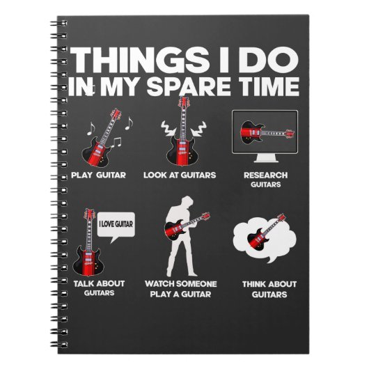 Gitarrensüchtige Gitarrist Music Lover Musician Notizblock (Vorderseite)