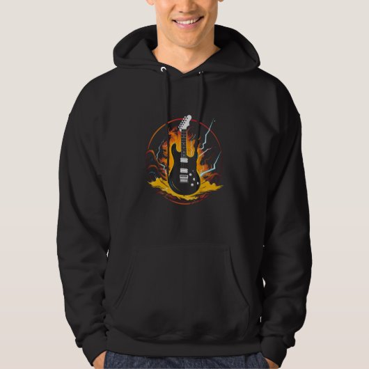 Gitarrensymbol mit Blitzschrauben Hoodie (Vorderseite)