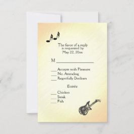 Gitarrenthema Gelbe Hochzeit Einladung