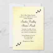 Gitarrenthema Gelbe Hochzeit Einladung (Vorderseite)