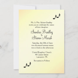 Gitarrenthema Gelbe Hochzeit Einladung