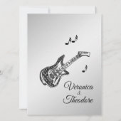 Gitarrenthema Hochzeitsfeier 5.5" x 7.5" Einladung (Rückseite)