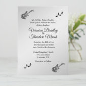 Gitarrenthema Hochzeitsfeier 5.5" x 7.5" Einladung (Stehend Vorderseite)