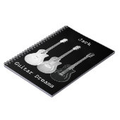 Gitarrenträume Monochrome Pop Art Add Name Jack Notizblock (Linke Seite)