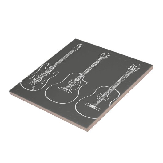 Gitarrentrio-Retro-Musik Fliese (Seite)