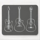 Gitarrentrio-Retro-Musik Mousepad (Vorne)