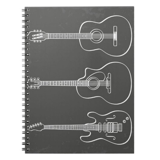 Gitarrentrio-Retro-Musik Notizblock (Vorderseite)