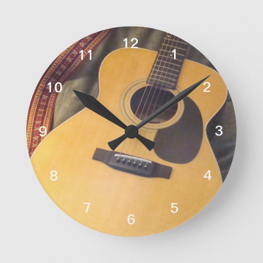 Gitarrenuhr Runde Wanduhr (Vorderseite)