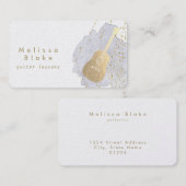 Gitarrenunterricht Blau Wasserfarbe Visitenkarte (Vorne/Hinten)