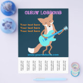 Gitarrenunterricht Flyer mit Fox Playing Gitarre (Einzeln)