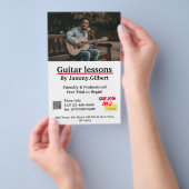 Gitarrenunterricht Flyer Zweiseitige Druckausgabe (Handgriff)