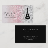 Gitarrenunterricht Imitate Glitzer funkelnde Wirku Visitenkarte (Vorne/Hinten)