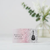 Gitarrenunterricht Imitate Glitzer funkelnde Wirku Visitenkarte (Stehend Vorderseite)