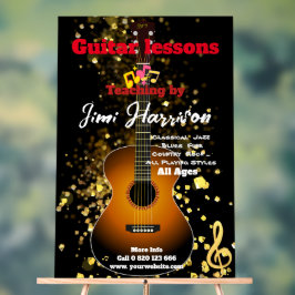 Gitarrenunterricht Maßgeschneidert Akryllische Sig Acrylschild